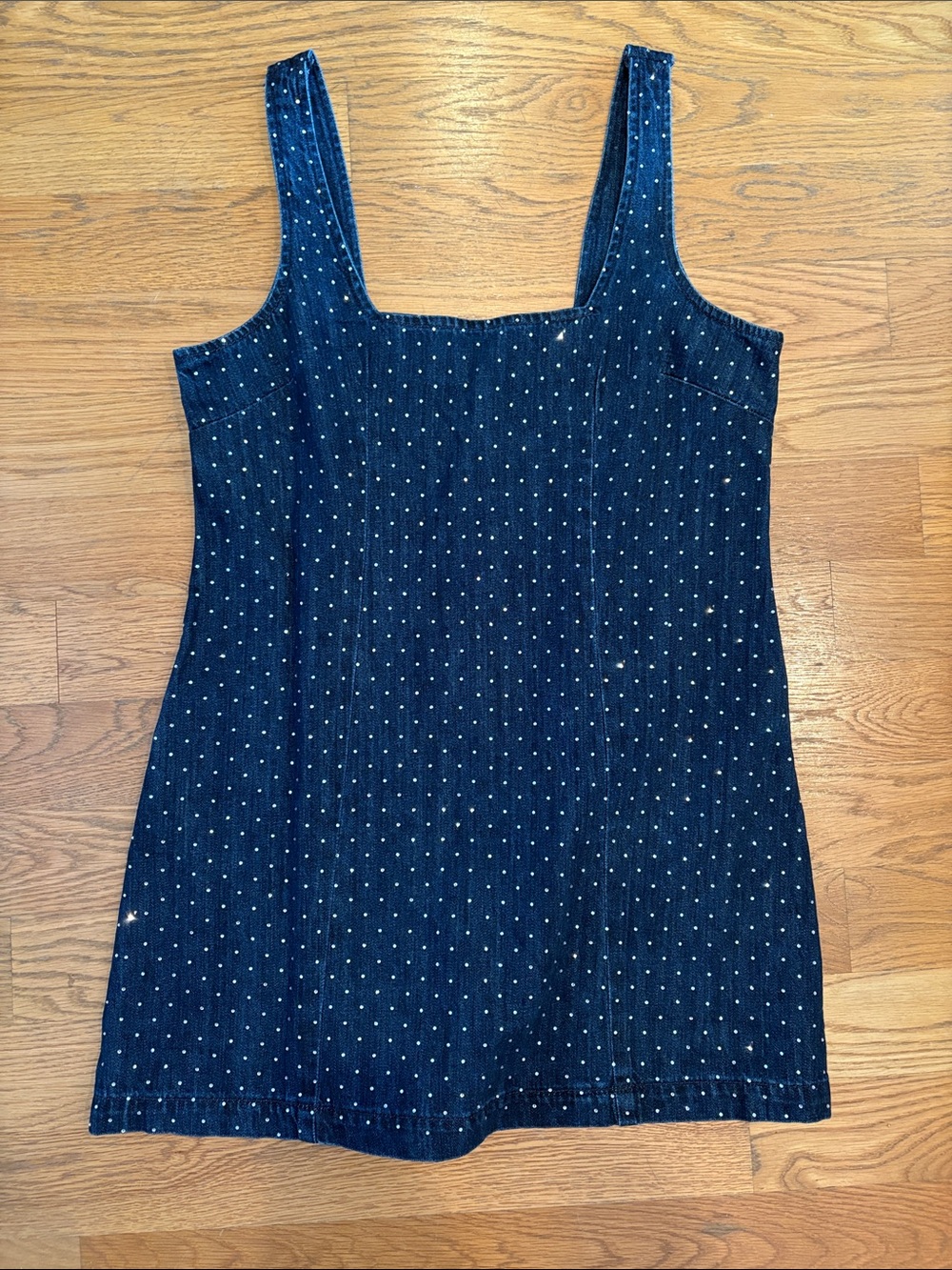 Rhinestone Denim Mini Dress